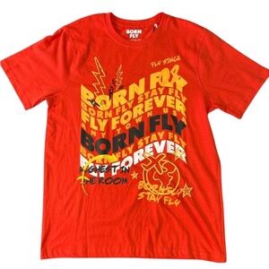 Born fly logo tee Sz Various